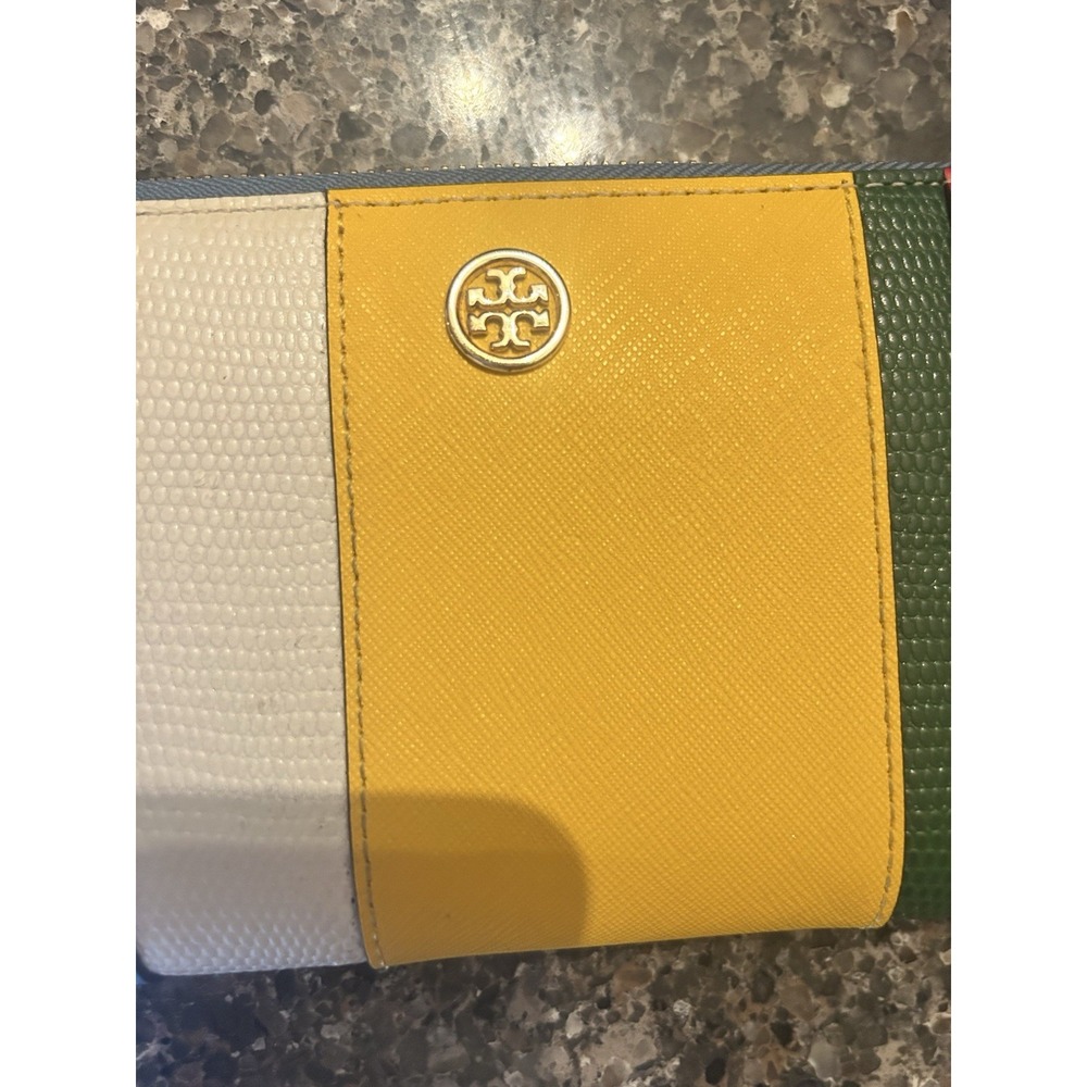 Tory Burch Robinson Mini Balloon Stripe Leather Continental Wallet - Picture 4 of 16